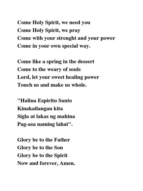come holy spirit lyrics|Iba pa.